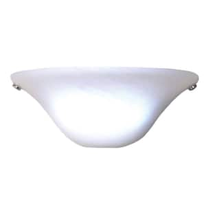 White Half Moon Sconce with Frosted Marble Glass