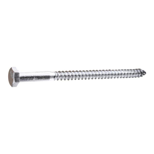 Everbilt 1/4 in. x 4-1/2 in. Hex Zinc Plated Lag Screw (50-Pack) 801390 -  The Home Depot