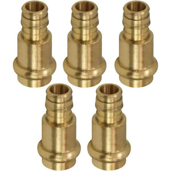 The Plumber's Choice 1/2 in. Pex A x 1/2 in. Press Lead Free Brass Adapter Pipe Fitting (Pack of 5)