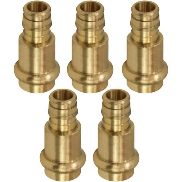 PLUMBFLEX 1/2 in. Pex A x 1/2 in. Press Lead Free Brass Adapter Pipe Fitting (Pack of 5)