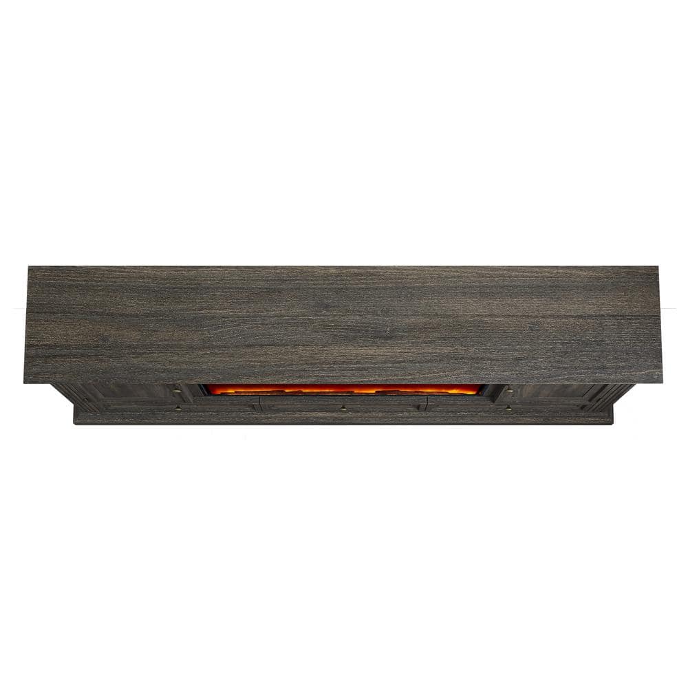 Festivo 72" Brown MDF TV Stand with Electric Fireplace