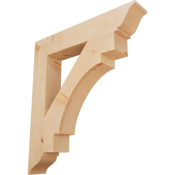 Ekena Millwork 5-1/2 in. x 40 in. x 36 in. Douglas Fir Merced Traditional Smooth Bracket