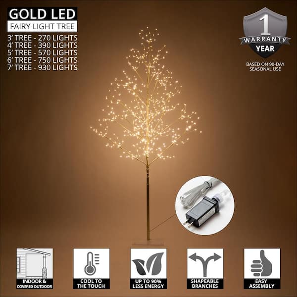 4ft LED Baby’s Breath Tree – Warm White Dimmable Lights, UL Certified, Indoor/Outdoor Decor