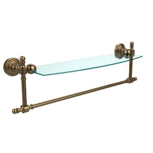 Retro Wave Collection 18 in. Glass Vanity Shelf with Integrated Towel Bar in Brushed Bronze