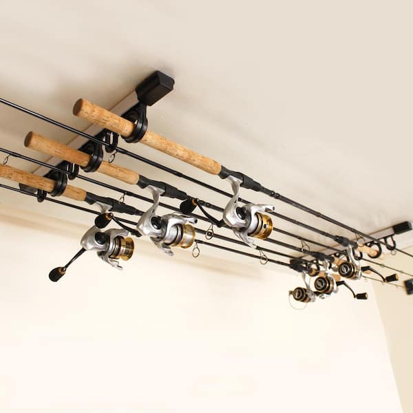  Fishing Rod Ceiling/Wall Storage Rack, Fishing Pole Holder for  Garage & Cabin & Basement, Heavy Duty - Holds up to 8 Fishing Rods : Sports  & Outdoors