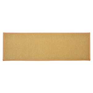 Solid Beige Color 8.5 in. x 36 in. Indoor Carpet Stair Tread Cover Slip Resistant Backing (Set of 13)