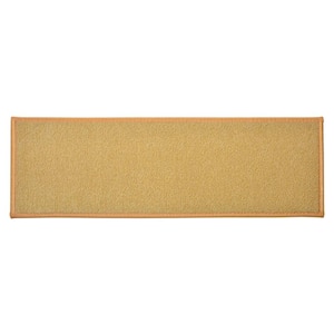 Solid Beige 10 in. x 36 in. Indoor Carpet Stair Tread Cover Slip Resistant Backing (Set of 7)