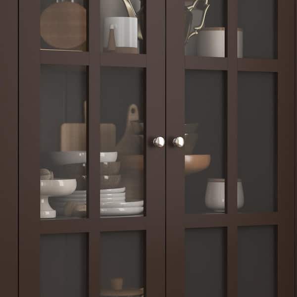 FUFU&GAGA Brown Wood Freestanding Storage Cabinet with