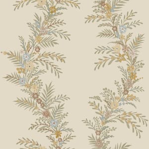 8 in. x 10 in. Posy Vanilla White Vines Peel and Stick Wallpaper Sample