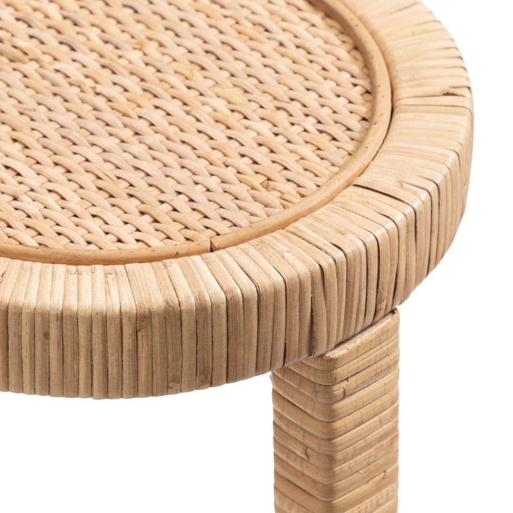 Rafina 8.5 in. Natural Round MDF End Table - thumbnail 5