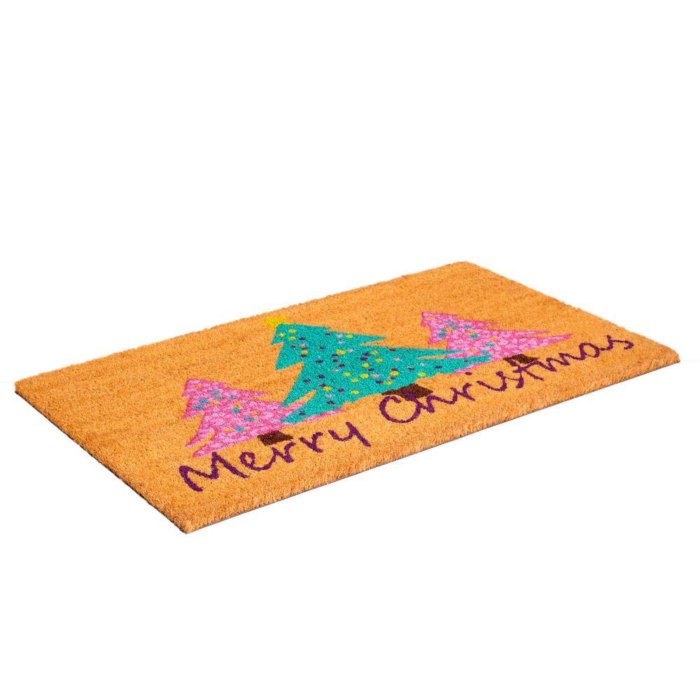 Natural Coir Merry Christmas Outdoor Doormat 17" x 29"
