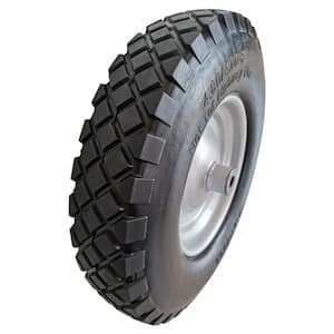 Husky 15.5 in. Flat Free Wheelbarrow Tire 15.5inch WHEEL - The