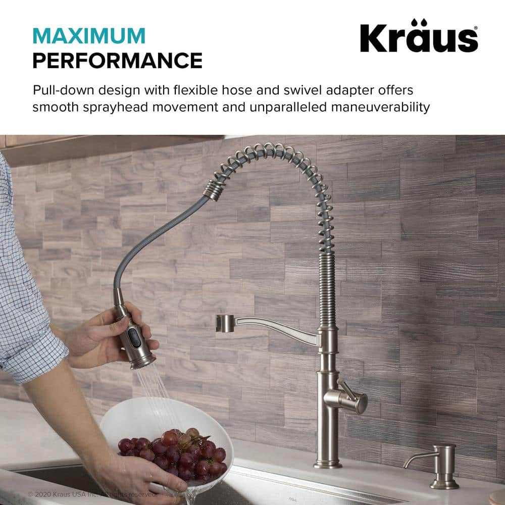 Oil Rubbed Bronze Commercial Pull-Down Kitchen Faucet