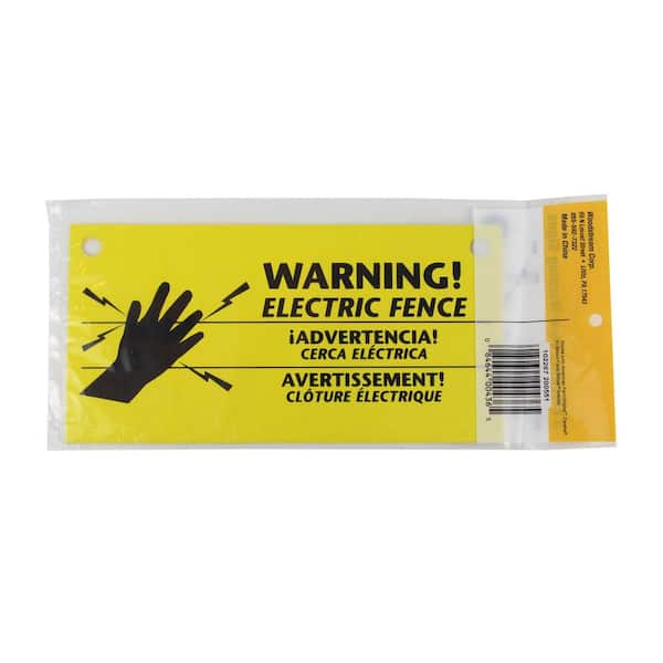6 Pieces Electric Fence Warning Signs with 12 Pieces Zip Ties 10 x 4 Inch Yellow 