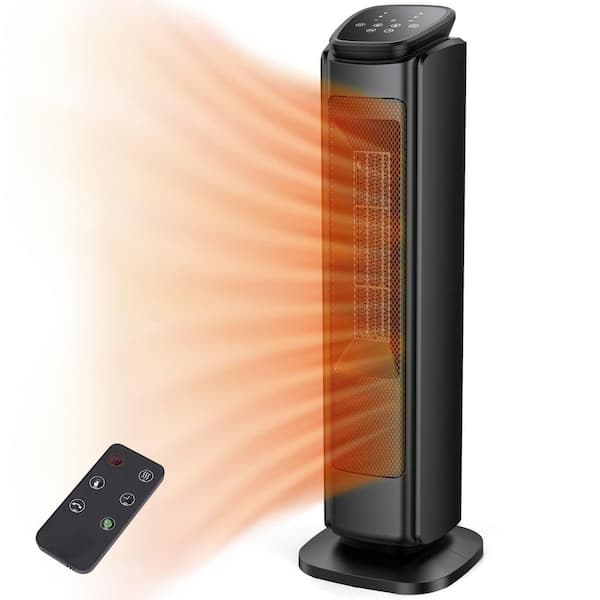 1500W 30'' Tower Space Heater Oscillating Electric Indoor Heater with Remote, Thermostat, Timer, Quiet, Safe