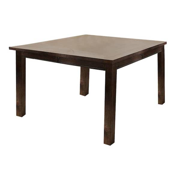 Benjara 54 in.Brown Wood 4 Legs Dining Table (Seat of 4)