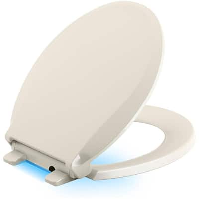 Kohler Cachet Led Nightlight Round Quiet Closed Front Toilet Seat In Biscuit K 75758 96 The Home Depot - Kohler Lighted Toilet Seat Installation Instructions