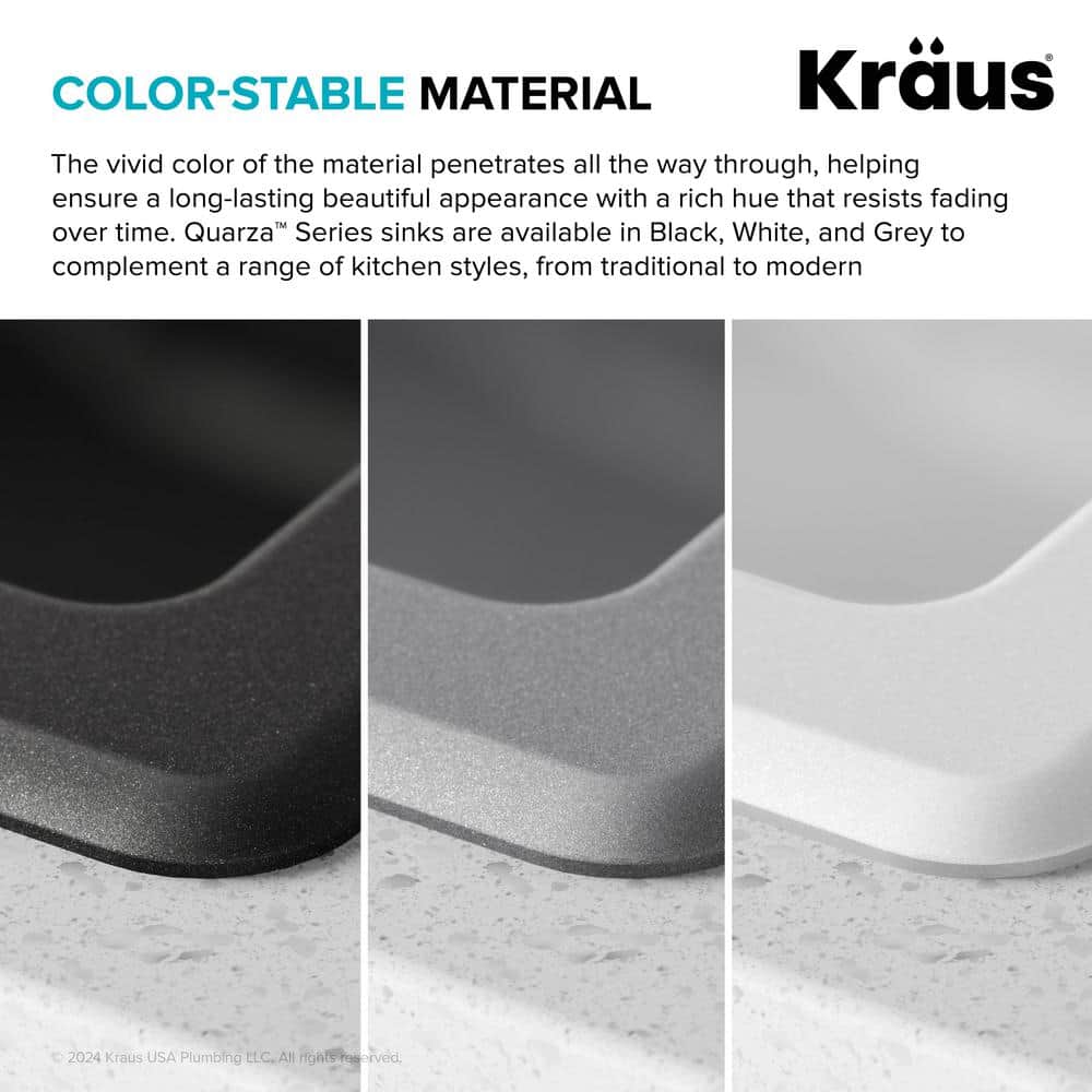 Gray 33-inch Dual Mount Double Bowl Granite Kitchen Sink