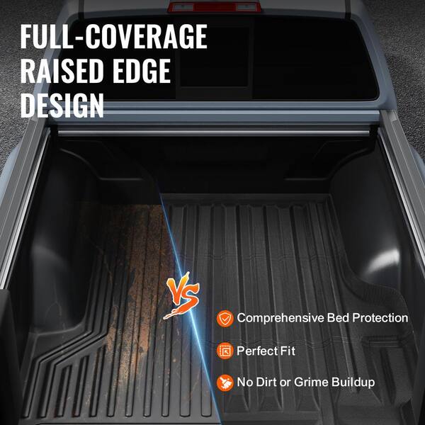 Topline Rubber Truck Bed Mat For 2005-2021 Nissan Frontier 5ft Short Cab - Black