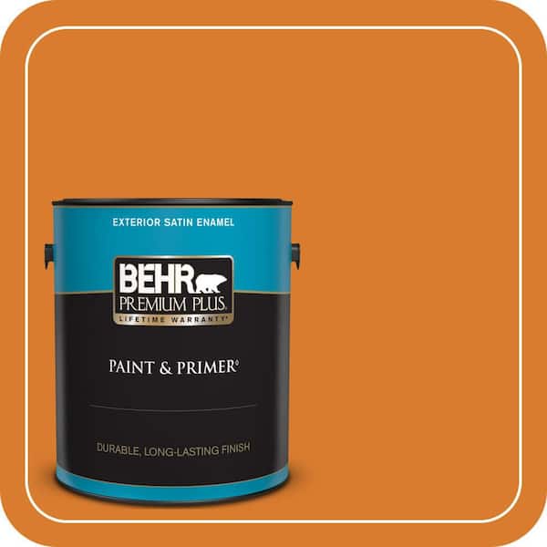 BEHR PREMIUM PLUS 1 gal. #270B-7 Bonfire Satin Enamel Exterior Paint & Primer