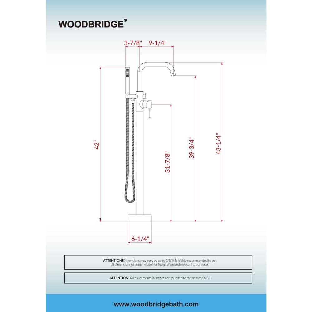 Oil Rubbed Bronze Freestanding Tub Filler with Hand Shower