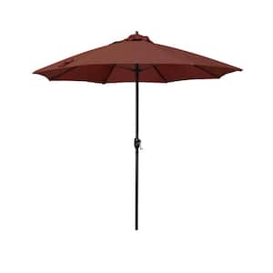 7.5 ft. Bronze Aluminum Market Patio Umbrella with Fiberglass Ribs and Auto Tilt in Terrace Adobe Olefin