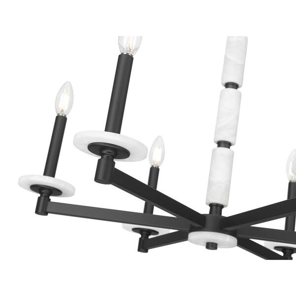 Filament Design - Kaden 6 Light Matte Black Chandelier for Indoor Use with No Bulbs Included
