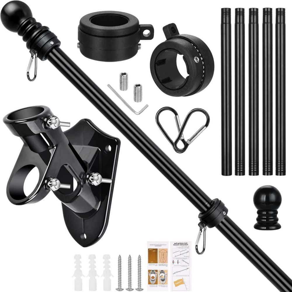 Black Stainless Steel 6 ft. Outdoor Flag Pole Kit with Heavy Duty Bracket price history on PriceWatchPro