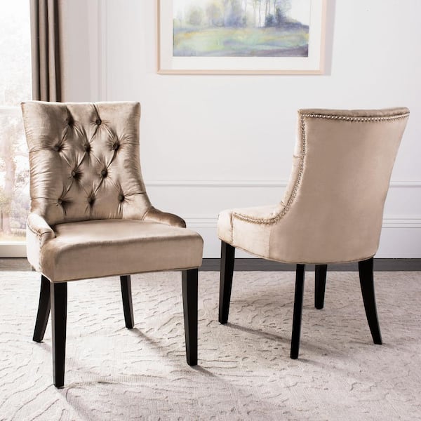 Abby Light Gold/Dark Brown Side Chair (Set of 2)