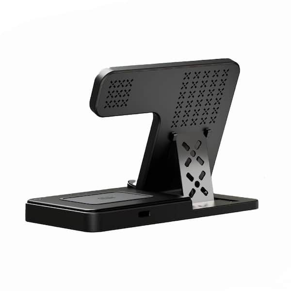 3 in 1 Wireless Fast Charger iPhone Charging Station Stand with LED Indicators, Black