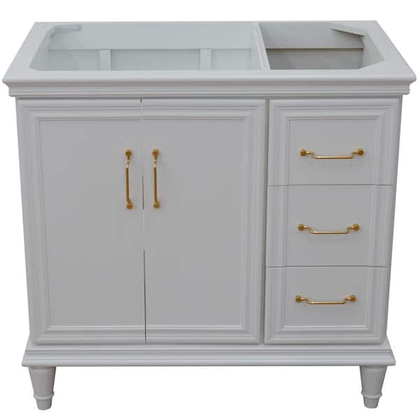 Bellaterra Home 36 in. W x 21.5 in. D Single Bath Vanity Cabinet Only in White (Cabinet Doors on Left Side)