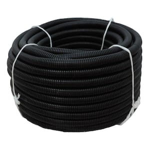 1/2 in. x 100 ft Flexible Corrugated Black HDPE NON Split Tubing Wire Loom Non-Metallic Conduit