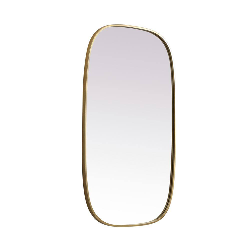Brass Oval Metal Frame Bathroom Mirror