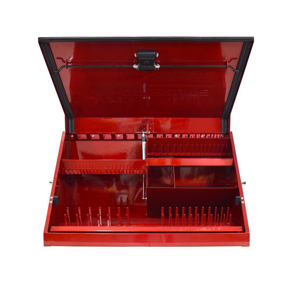 Montezuma 31 in. W x 16 in. D Portable Metallic Red Triangle Top Tool Chest for Sockets