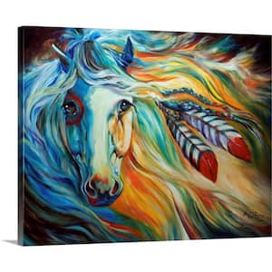 "Breaking Dawn Indian War Horse" by Marcia Baldwin Canvas Wall Art