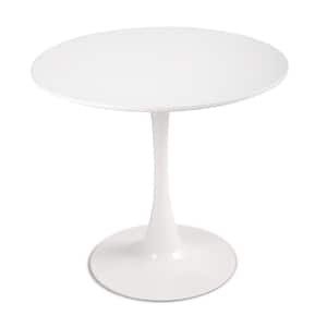 32 in. White Round MDF Table Top Coffee Table Versatile Dining Table
