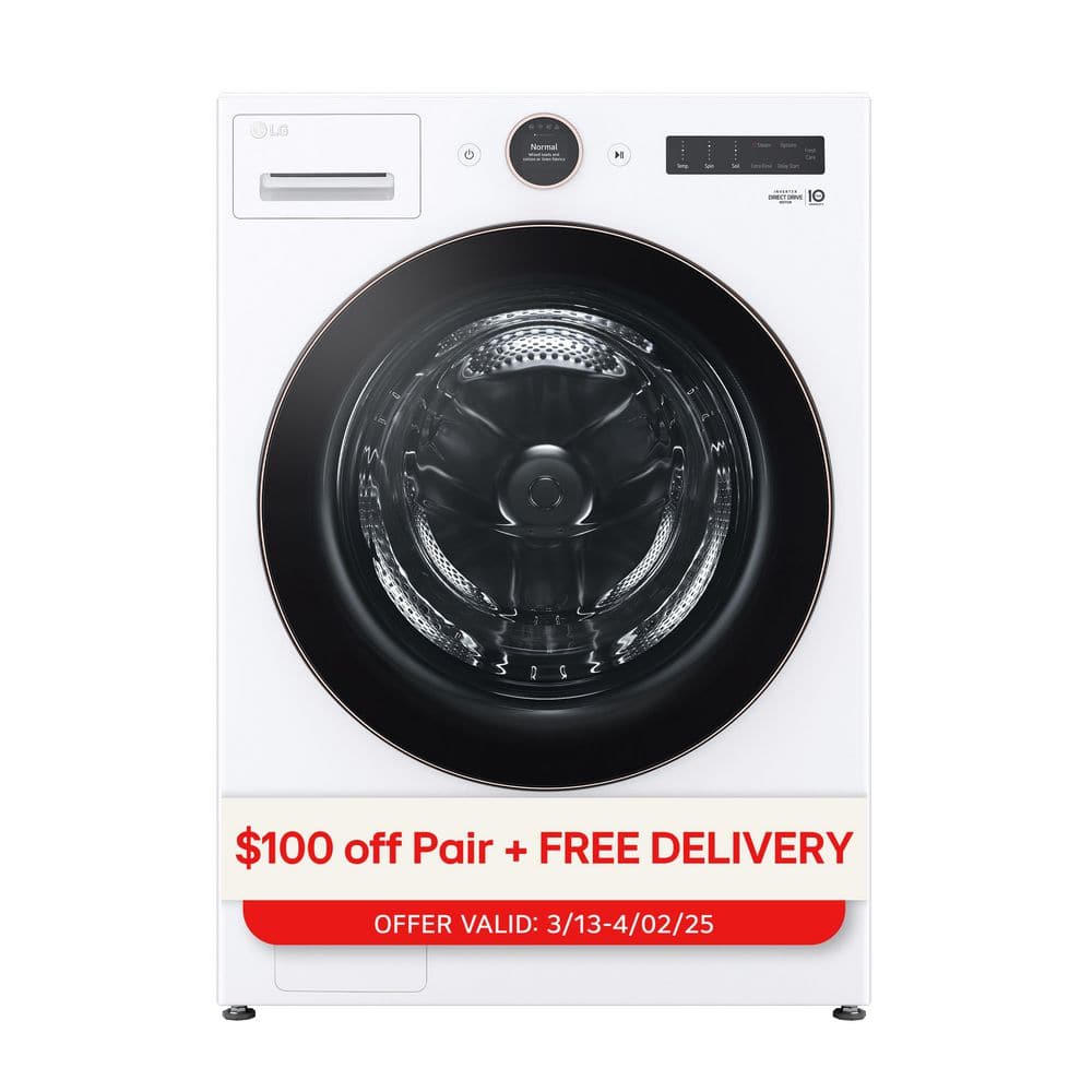 5.0 Cu. Ft. White Smart Front Load Washer with Steam and TurboWash