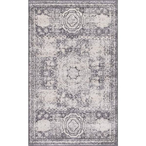 Unique Loom Bromley Wells Light Gray 3 ft. x 5 ft. Area Rug