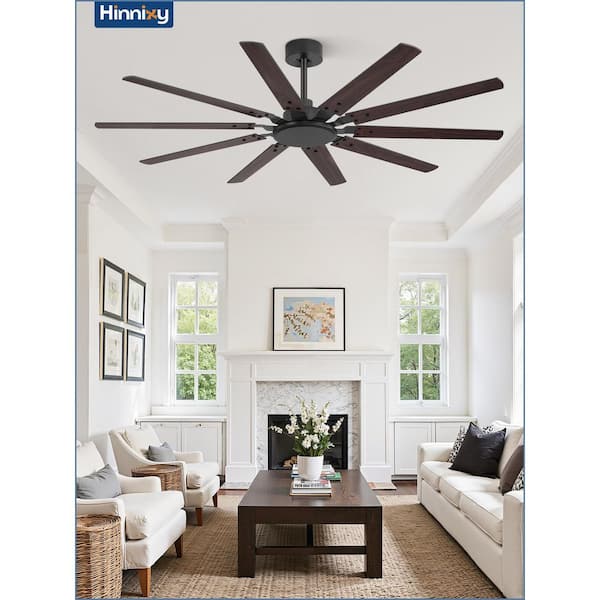 HINNIXY 65 in. Indoor/Outdoor Black Two-toned Blades Angled