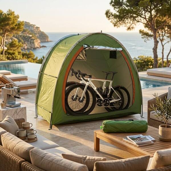 Foldable Waterproof 2-Bike Outdoor Tent Oxford Bike Cover for