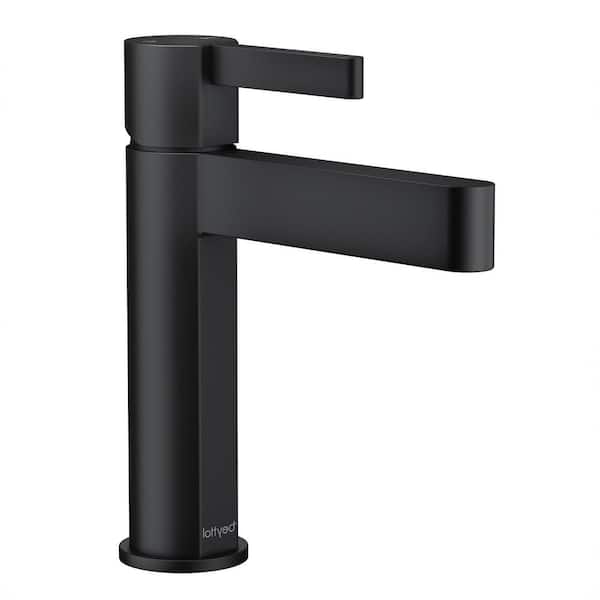 Miscool Lianna Single Handle Single Hole Bathroom Faucet in Matte Black