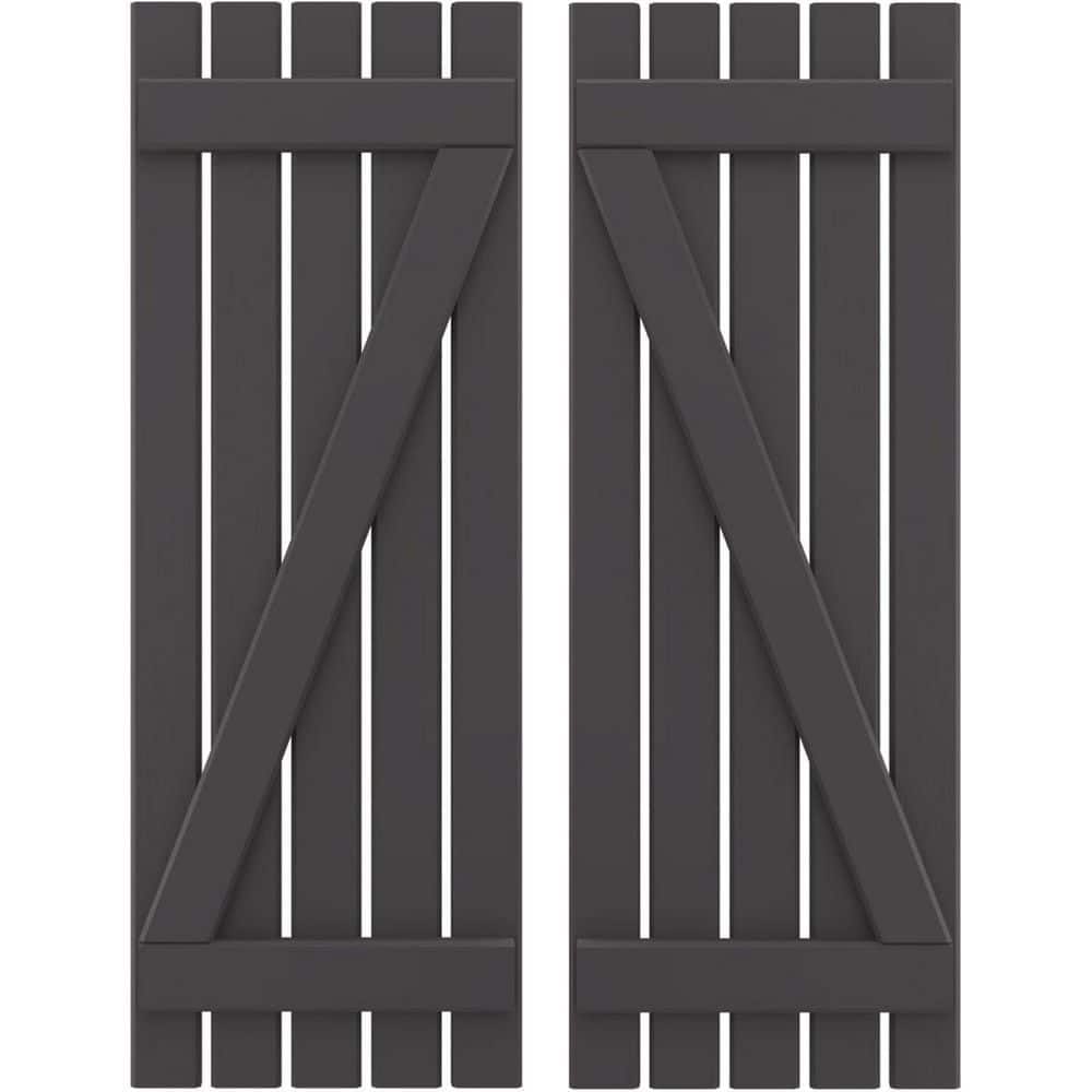 19-1/2 in. W x 59 in. H Americraft 5 Board Exterior Real Wood Spaced Board and Batten Shutters with Shadow Mountain price history on PriceWatchPro