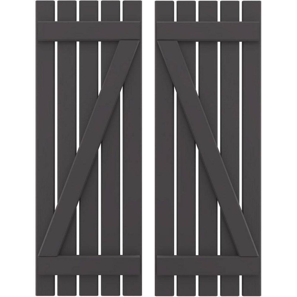 19-1/2 in. W x 72 in. H Americraft 5-Board Exterior Real Wood Spaced Board and Batten Shutters w/Z-Bar Shadow Mountain price history on PriceWatchPro