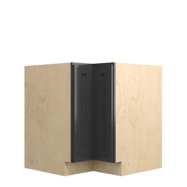 Jamestown Recessed 33 in. W x 34.5 in. H x 24 in. D in Espresso Plywood Assembled Corner Lazy Susan Base-Left