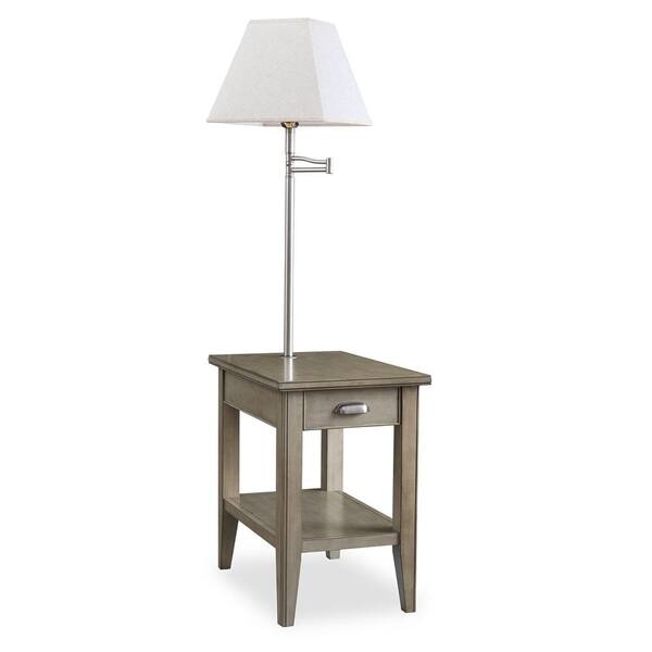 Leick Home Laurent Collection 57 in. Smoke Gray Chairside Lamp Table