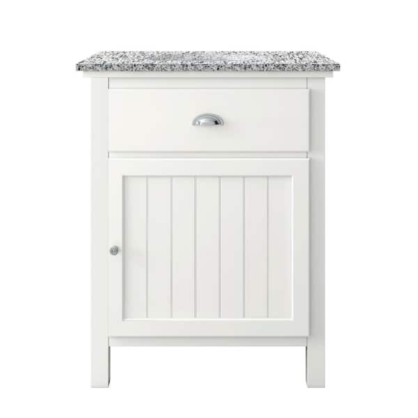 Ridgemore 28 in. Single Sink White Bath Vanity with Gray Granite Top (Assembled)