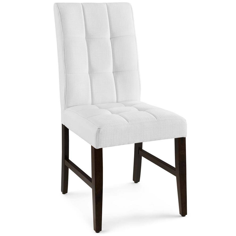 White Biscuit Tufted Upholstered Parsons Side Chair Set