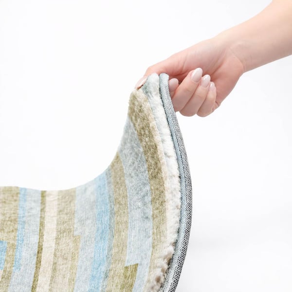 Dream Shag Premium Machine Washable Abstract ADS766 Sky 9 ft. x 12 ft. Area Rug