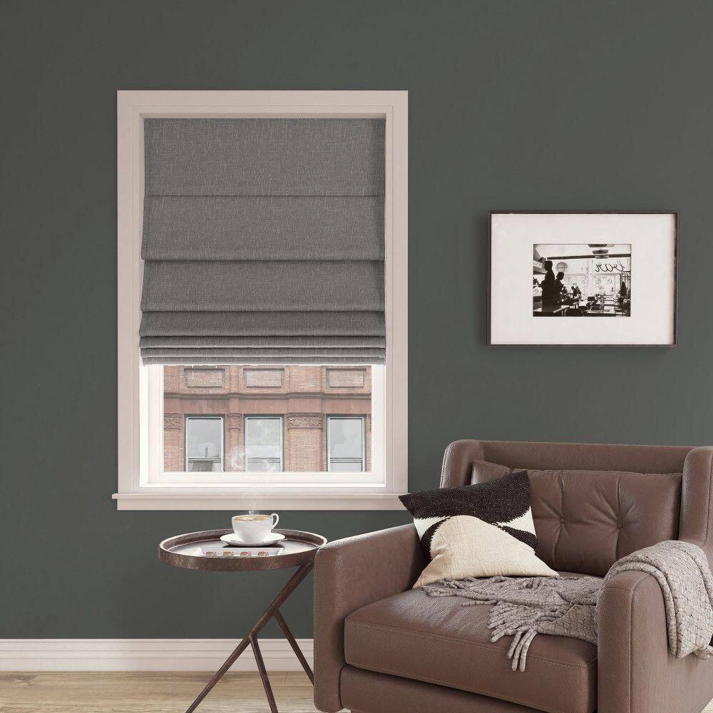 Steel Gray 27x64 Cordless Blackout Roman Shade
