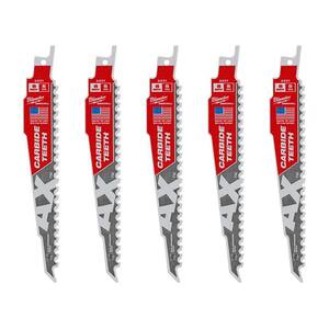 6 in. 5 TPI AX Carbide Teeth Demolition Nail-Embedded Wood Cutting SAWZALL Reciprocating Saw Blades (5-Pack)